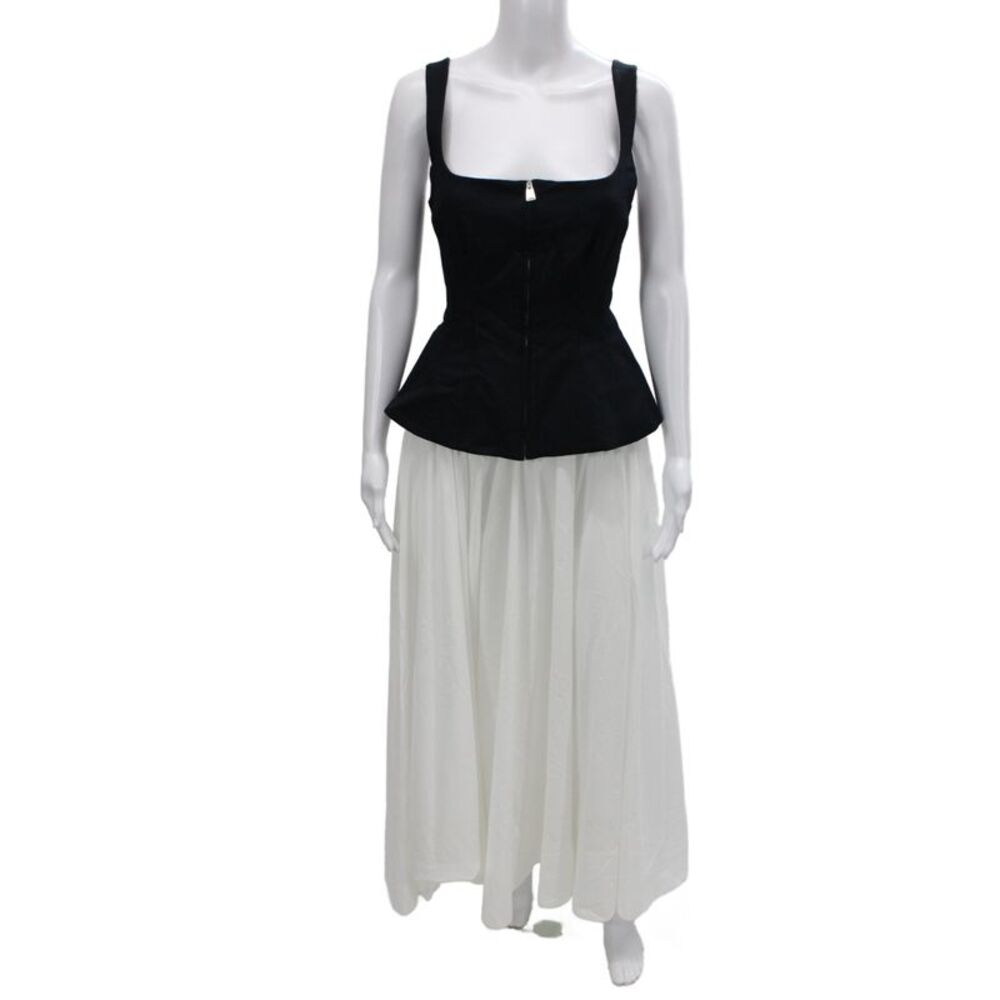 Simkhai Women Camisole Dress Black Square Neck Sleeveless Long Designer Size 6